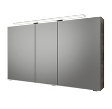 Armoire de toilette avec trois portes et éclairage pour la salle de bain