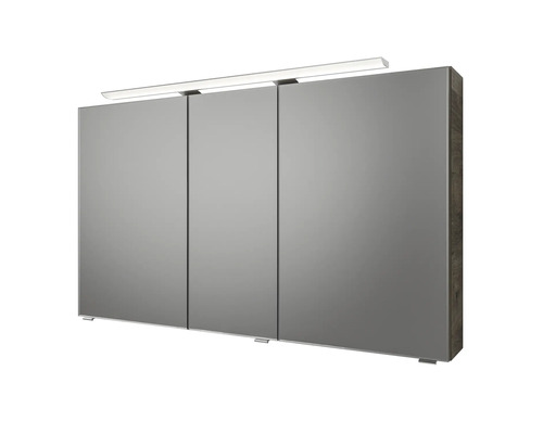 Armoire de toilette avec trois portes et éclairage pour la salle de bain