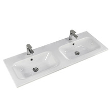 Plan de toilette double avec deux robinets