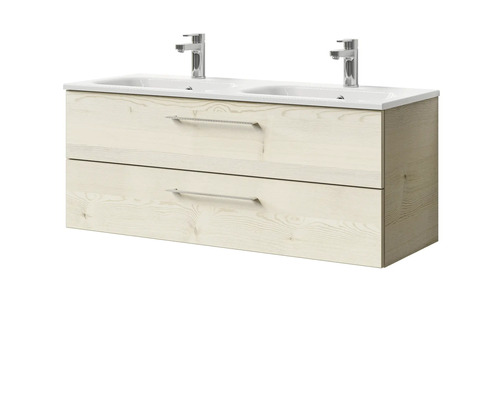 Meuble sous-lavabo avec deux vasques et deux tiroirs