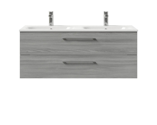 Waschtischunterschrank mit zwei Waschbecken und zwei Schubladen