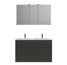 Ensemble de meubles de salle de bains avec armoire de toilette, lavabo et meuble sous-lavabo avec tiroirs