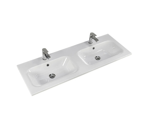 Vasque double avec deux robinets pour la salle de bain