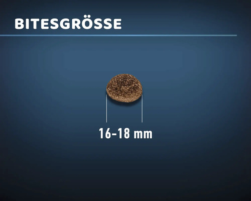 Hundefutter Stückgröße 16 bis 18 Millimeter