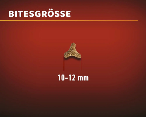 Futterkroketten mit einer Größe von 10 bis 12 Millimetern.