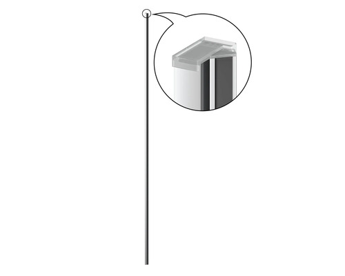 form&style Anschlagprofil MODENA 1950 mm chrom Aluminium-Montageprofil mit Abdeckung