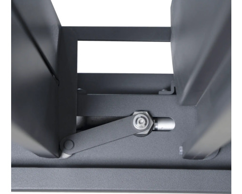 Vue détaillée du mécanisme de réglage d''un toit à lamelles