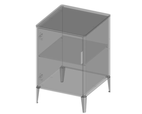 Table de chevet avec porte et étagère