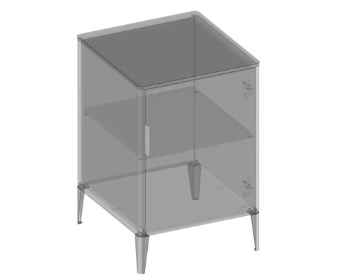 Table de chevet avec porte et pieds