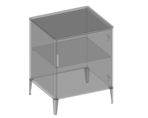 Table de chevet avec porte et deux étagères