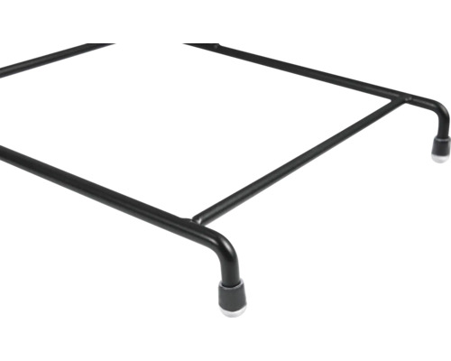 Vue détaillée d''un cadre métallique noir avec pieds