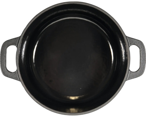Gusseisen Topf mit Griffen von oben