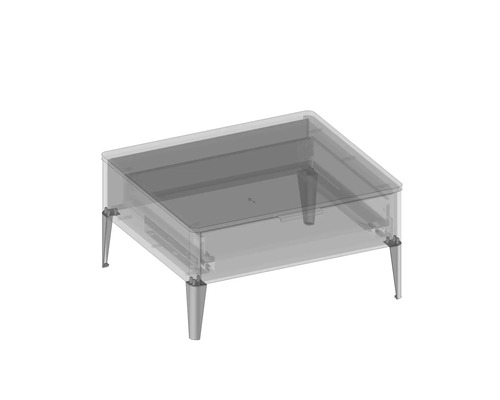 Rechteckiger Pflanztisch mit Metallbeinen