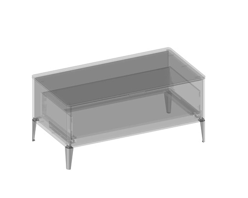 Couchtisch mit Ablagefläche und vier Füßen