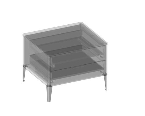 Nachttisch mit zwei Schubladen und Füssen