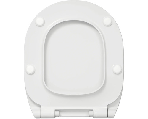 Weißer Toilettensitz von oben