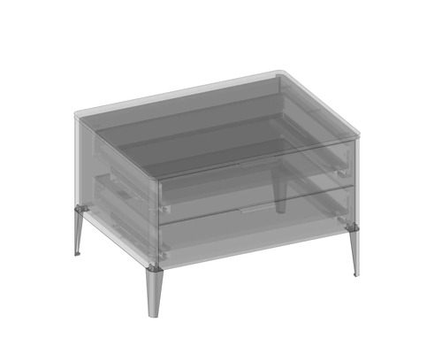 Nachttisch mit zwei Schubladen und Füßen