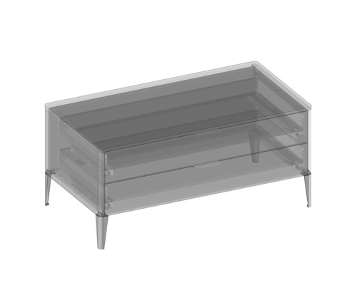 Waschtischunterschrank mit zwei Schubladen und Füssen