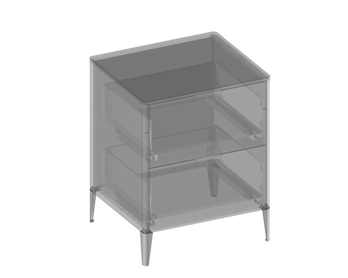 Nachttisch mit zwei Schubladen und Füßen