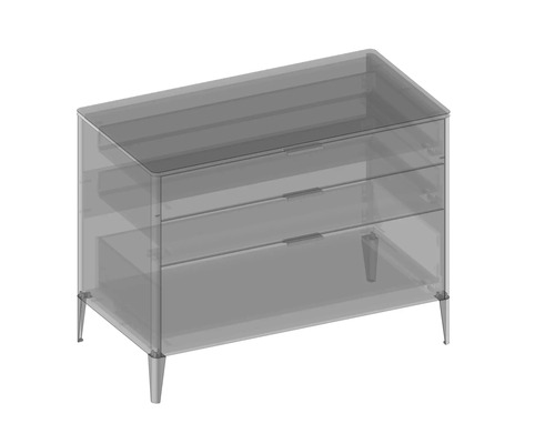 Commode avec trois tiroirs et pieds
