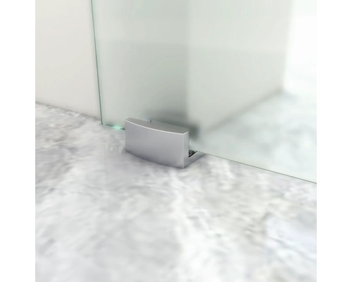 Vue détaillée d''une cabine de douche avec fixation au sol