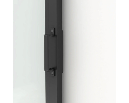 Vue détaillée d''une poignée de porte noire