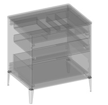 Meuble de salle de bain avec tiroirs et pieds