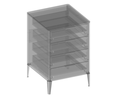 Commode avec quatre tiroirs et pieds