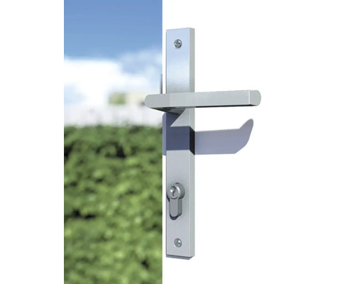 Garniture de porte en métal avec cylindre de serrure