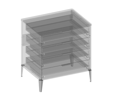 Schrank mit fünf Schubladen und Füssen