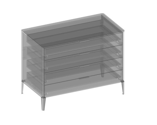 Commode avec quatre tiroirs et pieds