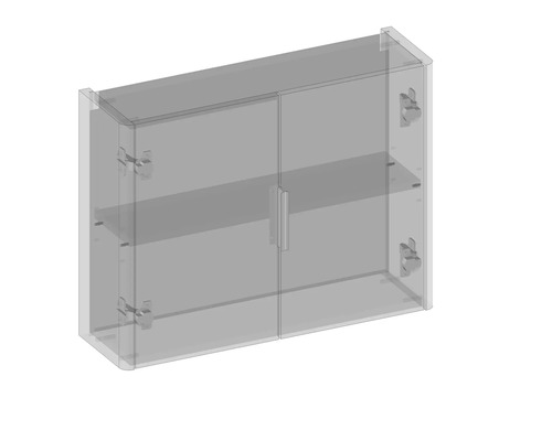 Armoire de toilette avec deux portes et étagères intérieures