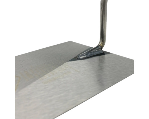 Nahaufnahme einer rostfreien Maurerkelle