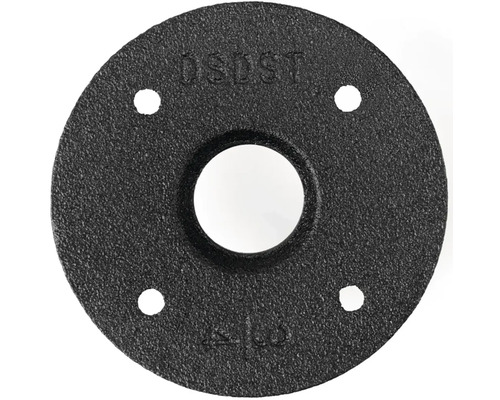 Schwarze Rohrschelle aus Temperguss mit vier Löchern