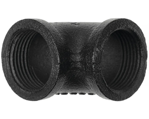 Schwarzes Temperguss-T-Stück mit Innengewinde für Rohrverbindungen
