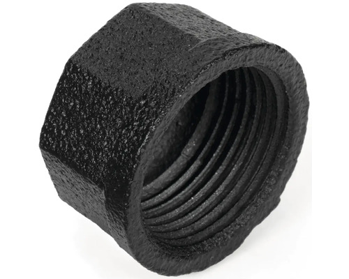 Schwarze Rohrverschlusskappe mit Innengewinde