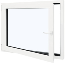 Fenêtre en plastique blanche ouverte