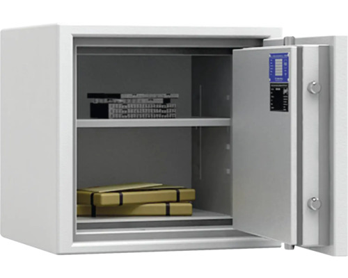 Geöffneter Tresor mit zwei Fächern zur sicheren Aufbewahrung