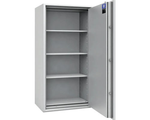 Offener Stahlschrank mit vier Einlegeböden