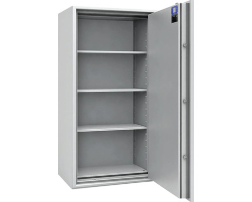 Coffre-fort ouvert avec plusieurs étagères pour ranger en toute sécurité les objets de valeur