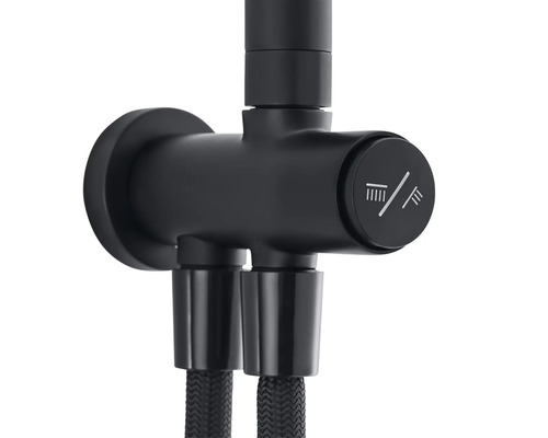 Robinet de douche mural avec symbole de type de jet