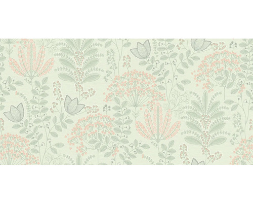 Papier peint avec motif de feuilles et de fleurs