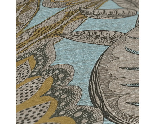 Gros plan d''un papier peint avec un motif floral