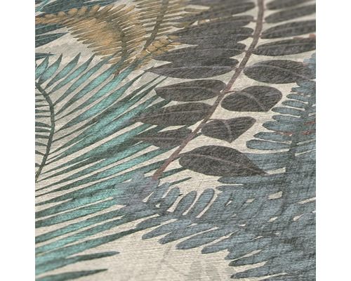 Gros plan d''un papier peint avec des motifs végétaux