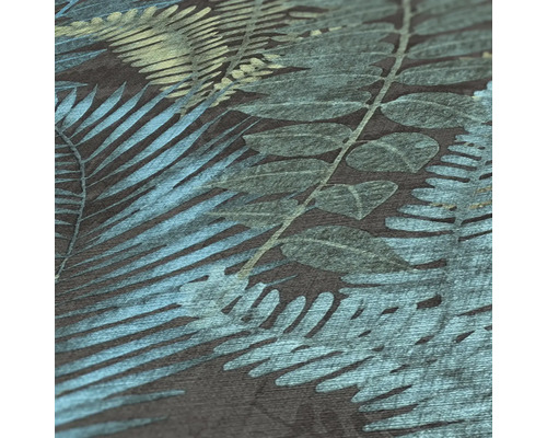 Gros plan d''un papier peint à motifs avec des motifs de fougères