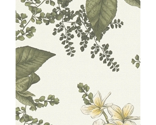 Papier peint avec motif de feuilles et de fleurs