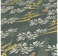 Papier peint avec motif de plantes et de papillons
