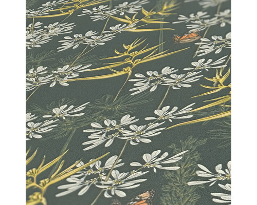 Tapete mit Pflanzen- und Schmetterlingsmuster