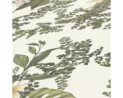 Gros plan d''un papier peint avec motif floral