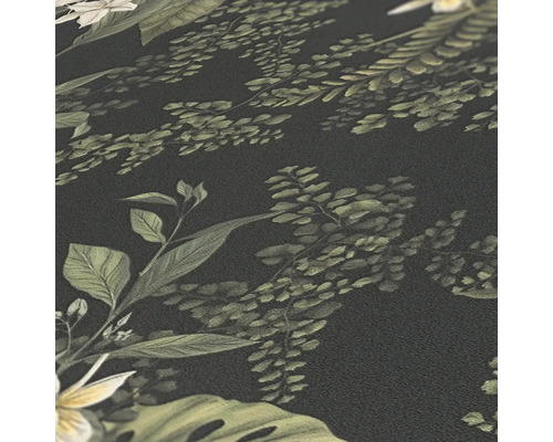 Detailansicht einer Tapete mit Pflanzenmuster